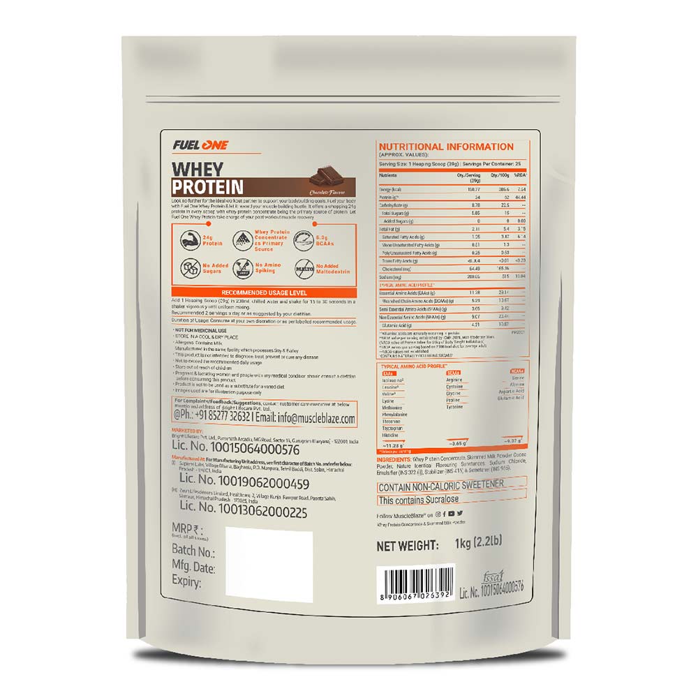 MB Fuel One Whey Protein, 1 kg (2.2 lb), Chocolate