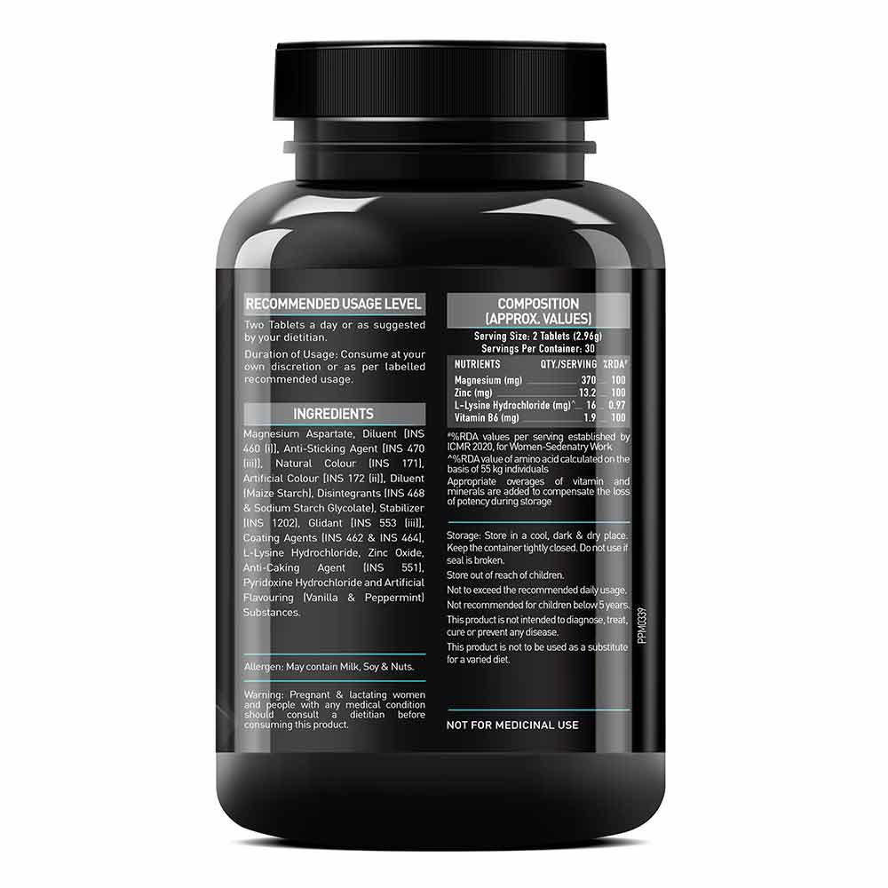 MuscleBlaze ZMA with 100% RDA of Zinc, Magnesium & Vitamin B6, 60 tablet(s)