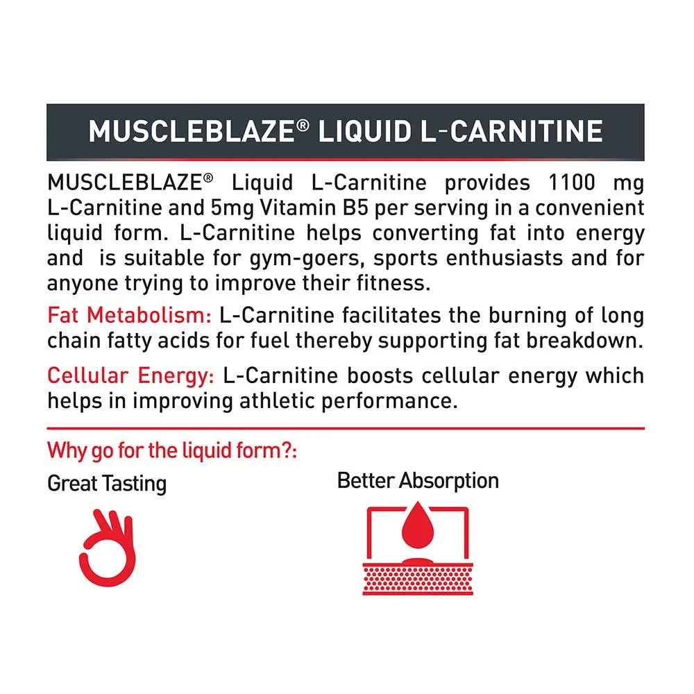 MuscleBlaze Liquid L-Carnitine, 450 ml,